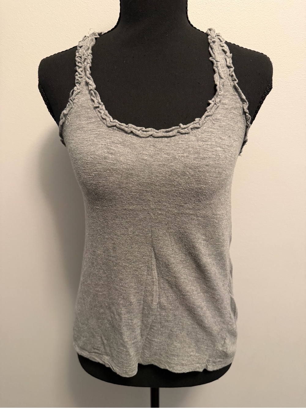 Gray Sleeveless Knit Tank Top